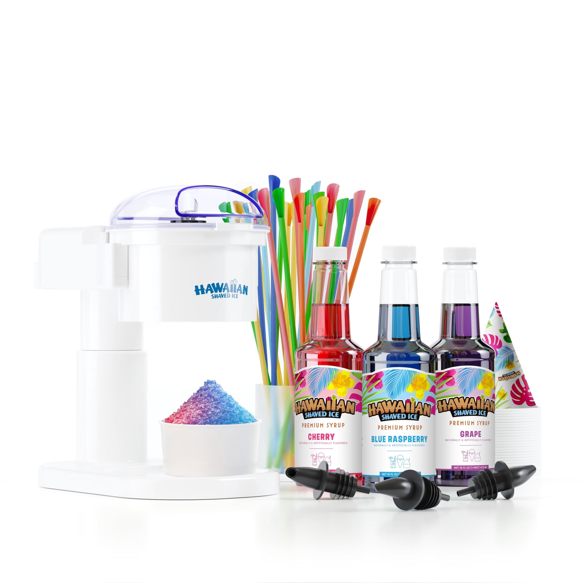 Máquina Snow Cone Machine Hawaiian Shaved Ice S700 Con Sirope Y Tazas