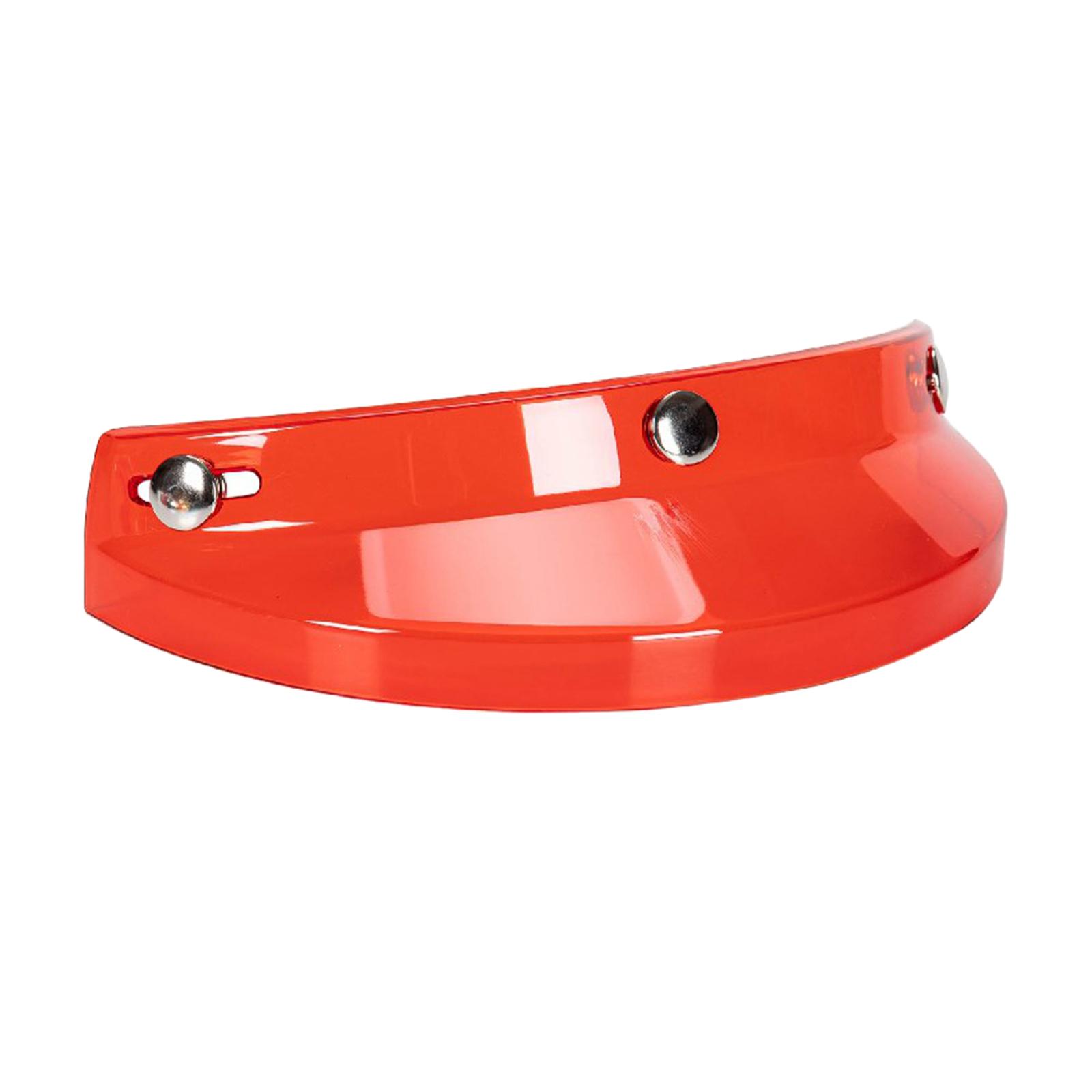 Magideal - De Visera Para Casco De Motocicleta, Protector Solar Universal De 3 Broches Para Medio Casco, Reemplaza Piezas De Repuesto, Fácil De Instalar , Rojo Transparente