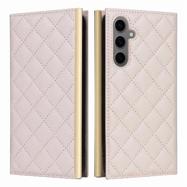 Funda Tipo Cartera Acolchada con Correa para Samsung Galaxy S25 PlusBlanco