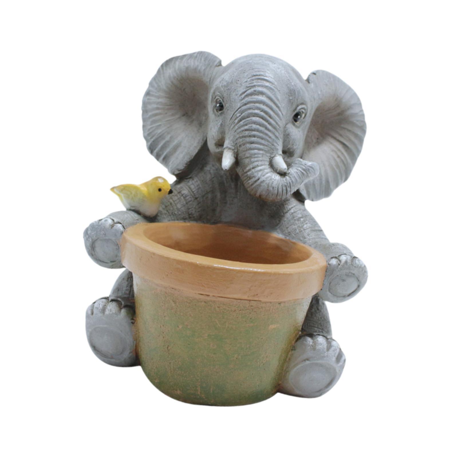 Magideal - Plantería De Estatua De De Jardín Miniatura De Escultura De Animales Arte De Adorno Arte De Arte Recogida Para Plantas Pequeñas Para Patio De Con Un Pájaro