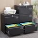 thumbnail image 2 of 2 Drawer Lateral File Cabinet with Lock, Black Metal Vertical Filing Cabinet for Home Office, Fits Legal, Letter & A4 Size Files, Assembly Required, 2 of 3