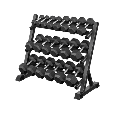 Linea Sport - Rack De 3 Niveles Para Mancuernas Soporte De Fierro