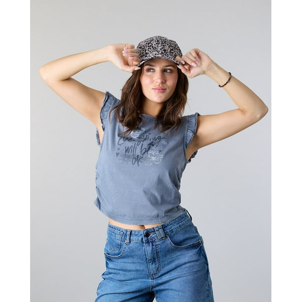 Polera Mujer manga con vuelos Print Glitter Polemic