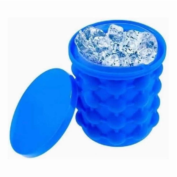 Hielera Silicona Con Función Extra Hieleras De Cubeta Hielo Celeste Liso