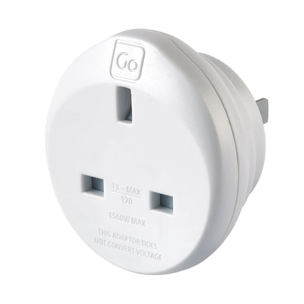 Adaptador de enchufe Go Travel del Reino Unido a EE. UU., entrada tipo G, salida tipo B