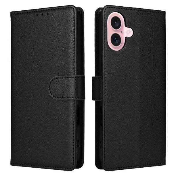 Funda Cartera para iPhone 17 con Tarjetero, Soporte y Cordón - Protección Negro