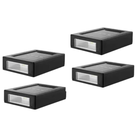 Importclick - Pack 4 Focos Muro Aplique Led Solar Jardín 10X3X7 Cm