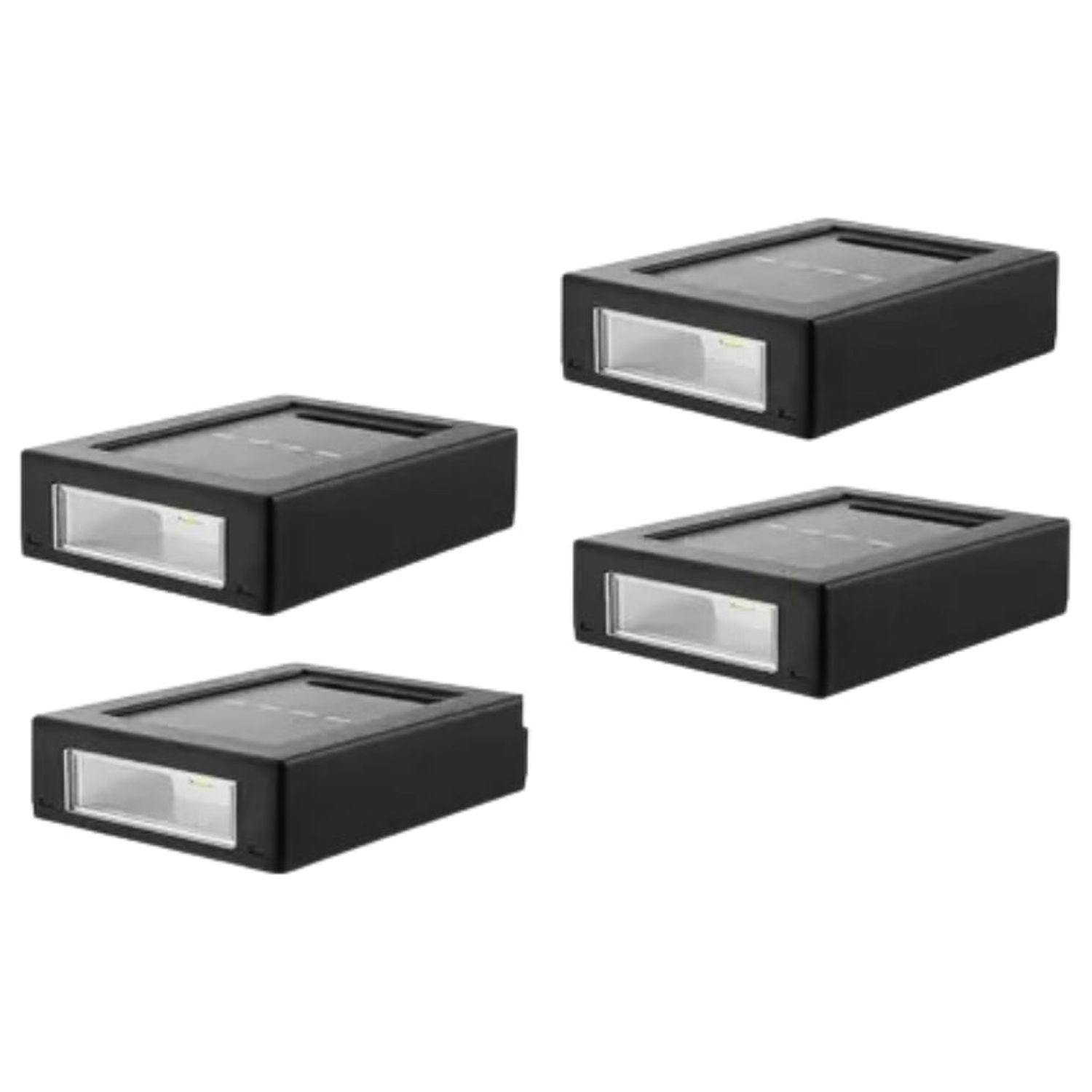 Importclick - Pack 4 Focos Muro Aplique Led Solar Jardín 10X3X7 Cm