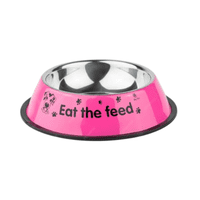 Genérico - Plato Mascota Perro Gato Comedero Metal 16 Cm Rosa