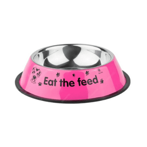 Genérico - Plato Mascota Perro Gato Comedero Metal 16 Cm Rosa