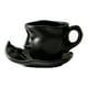 thumbnail image 2 of Taza De Café Con Platillo Europeo De 100 Ml Con Asa Taza De Leche De Cerámica Negra, 2 of 5