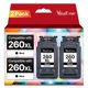 thumbnail image 1 of Cartucho de tinta Valuetoner 260XL negro, paquete de 2 unidades para impresora Canon, 1 of 7