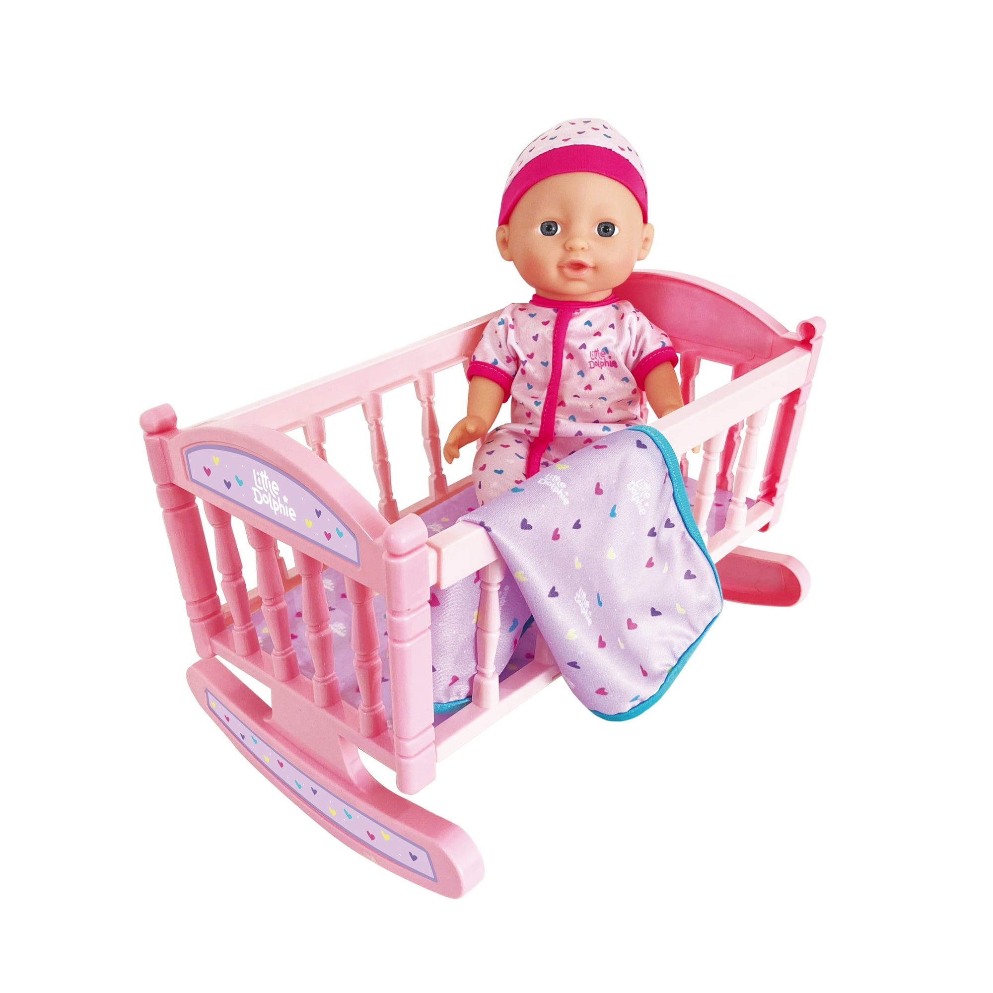 Little Dolphie - Muñeca De 29 Cm Con Cuna, Manta Y Aroma Suave