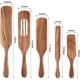 thumbnail image 5 of Juego de 5 cucharas de cocina de madera, juego de utensilios de cocina de teca natural, cucharas de madera resistentes al calor y antiadherentes, utensilios para cocinar, 5 of 6