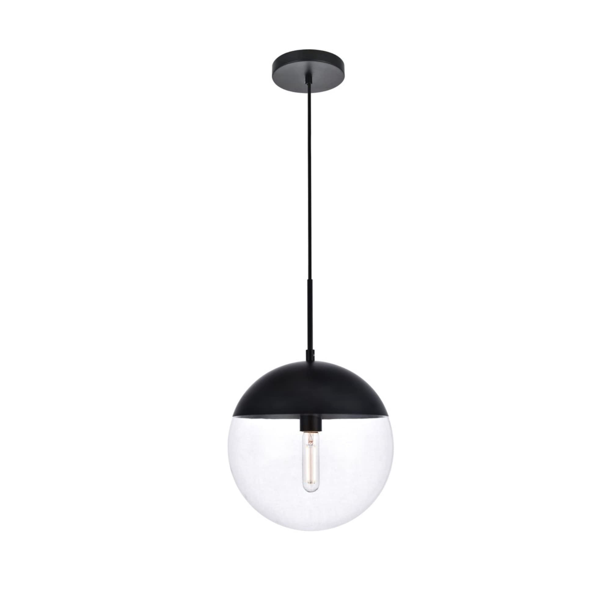 Lámpara Colgante Living District Eclipse Negra Transparente 110v