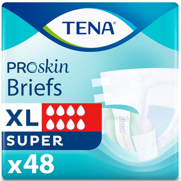 Pañales para adultos TENA ProSkin unisex con lengüetas extragrandes de 48 quilates