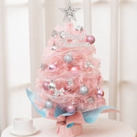 Xusx111 - Árbol De Navidad De Mesa Con Luces, 45 * 32Cm Mini Árbol De Navidad Rosa Con Luz De Cadena De Estrellas Para Escritorio De Casa Decoración De Mesa De Navidad Rosa