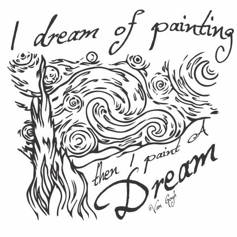 Rienda Libre Graphics - Decomural Dream Of Painting Van Gogh Artist Sticker Ws-44014