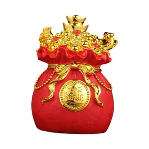 Magideal - Hucha Escultura Hucha Decoración De Año Nuevo Decoración Del Hogar Regalo Tarro Para Ahorro De Dinero, Caja De Dinero Para Festival Cumpleaños Niños Rojo