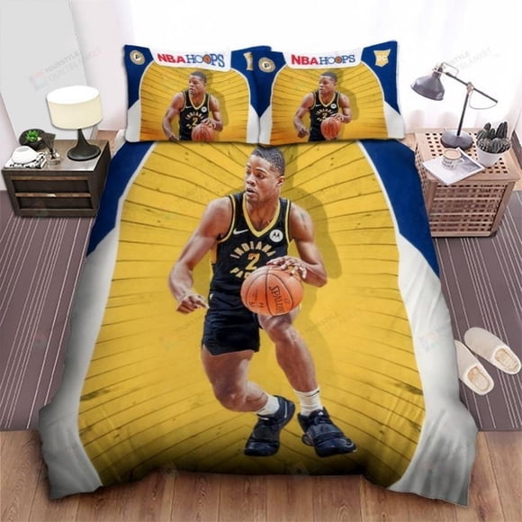 Indiana Pacers Cassius Stanley In Nba Hoops Quilt Duvet Cover Set Bedclothes3-Piece Bedding Set