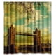 thumbnail image 1 of Cortina de ducha con diseño de puente de Londres al atardecer, juego de cortinas de baño con ganchos, tamaño 66 x 72 pulgadas, 1 of 3