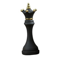 Bothyi - Estatua De Piezas De Ajedrez Con Resina De Pintura Dorada, Regalo Para Escritorio, Sala De Estar, Oficina, Forma De Reina Negra
