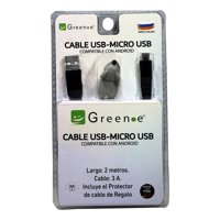 Green E - Cable Carga Rápida Tipo Usb A Tipo Micro Usb / 2 Metros