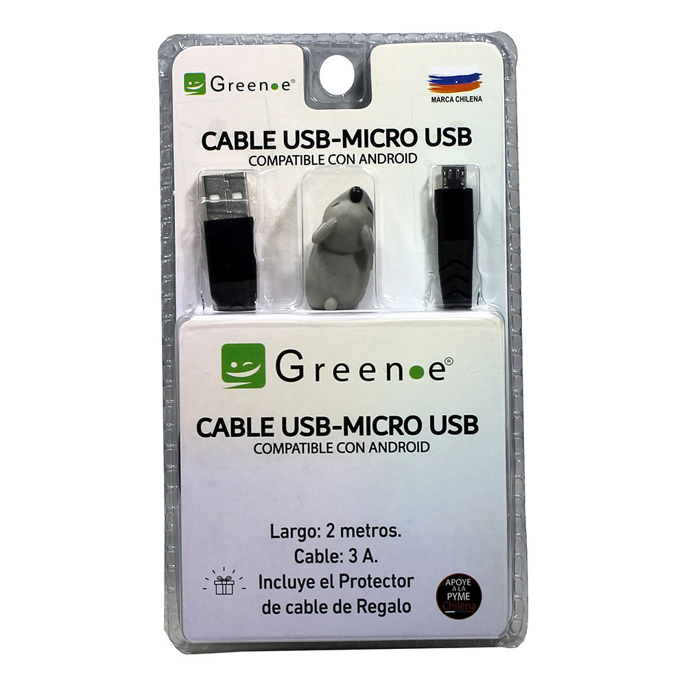 Green E - Cable Carga Rápida Tipo Usb A Tipo Micro Usb / 2 Metros
