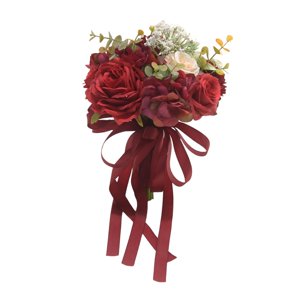 Magideal - Ramo De Novia, Arreglo Floral, Elegante Ramo De Flores Para Lanzar, Flores De Mano Para Accesorios De Fotos, Fiesta, Compromiso, Hogar, Día De Rojo
