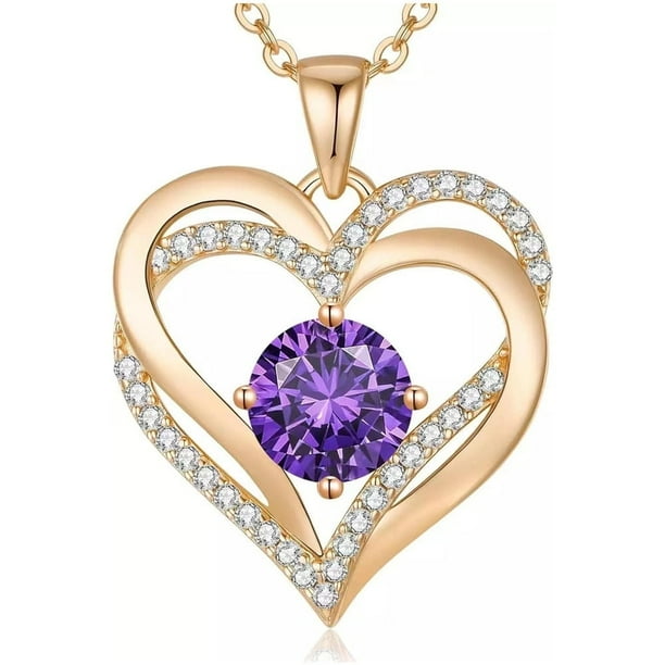 Collar HESHPAWS Love Pendant con Piedra de Nacimiento Zirconia