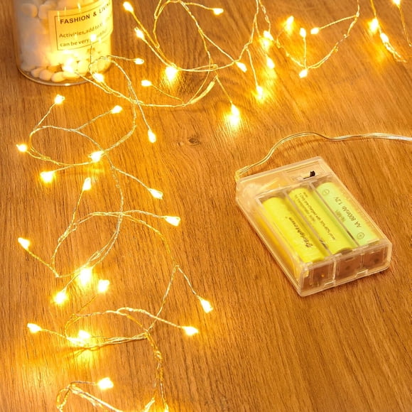 Guirnalda LED Minetom de 60 luces, 5 ft, a pilas