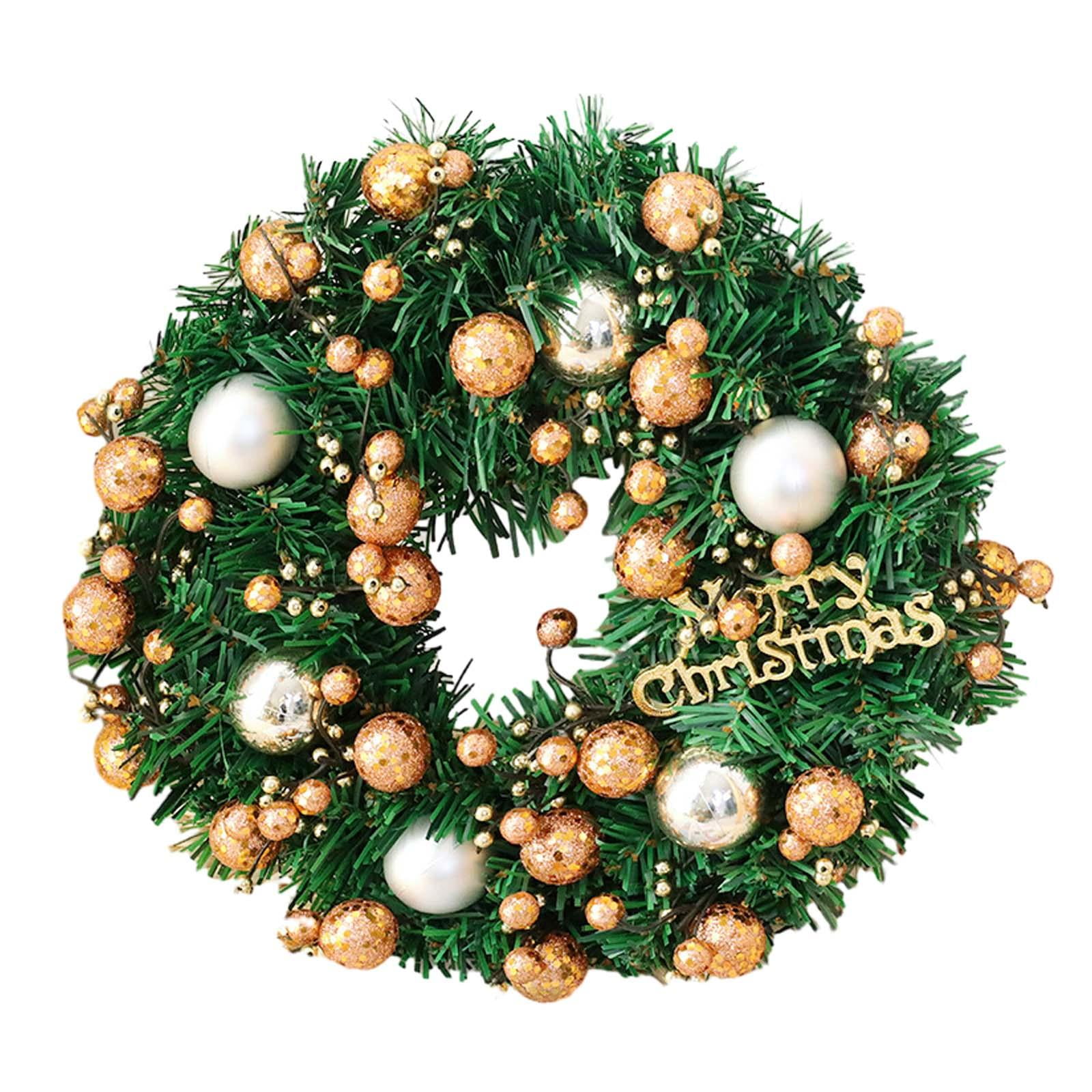 Bothyi - Corona De Navidad Artificial Para Puerta Delantera, Para Pared, Celebración De Granja, Color Dorado