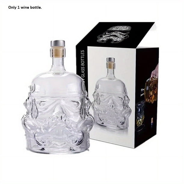 Set Of 3, Whiskey Decanter Set With 2 Glasses, Transparent Creative Flask Carefe, Whiskey Carafe For Wine, Scotch, Bourbon, Vodka, Liquor, Valentine's Day Gift, Halloween Decor