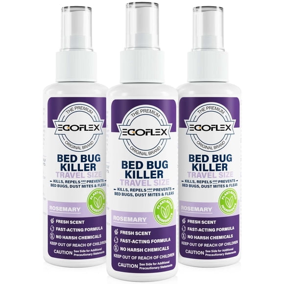Spray Eliminador de Chinches EGOFLEX Paquete de 3 Tamaño de Viaje 90 ml