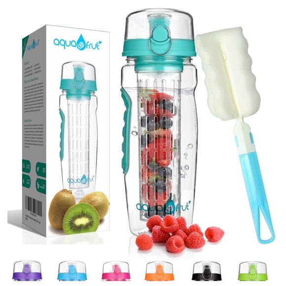 Botella Aquafrut 950 ml Infusor de Frutas Libre de BPA Turquesa