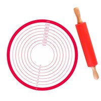 Bothyi - Juego De Rodillos Y Tapete Para Hornear Masa, Rodillos De Masa Para Galletas, Hogar, 30 X 4 Cm, Mango De Madera