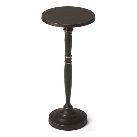 Mesa auxiliar Butler Langford, metal negro y aluminio, 22 cm de altura