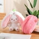 thumbnail image 3 of Almohada De Peluche De Conejo Reversible Zanahoria Fresa Conejito De Peluche Con Cierre Bonita Decoración De Conejo Para Niños Y Adultos, 3 of 5