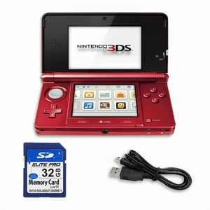 Nintendo 3Ds Game Console With Retrofam 32Gb Sd, Metallic Red (Refurbished)