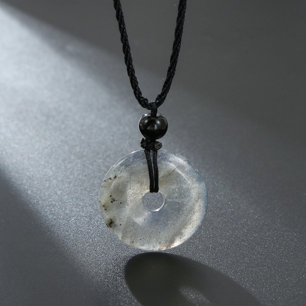 Handmade Braided Necklace with Natural Stone Peace Buckle - Adjustable and Stylish