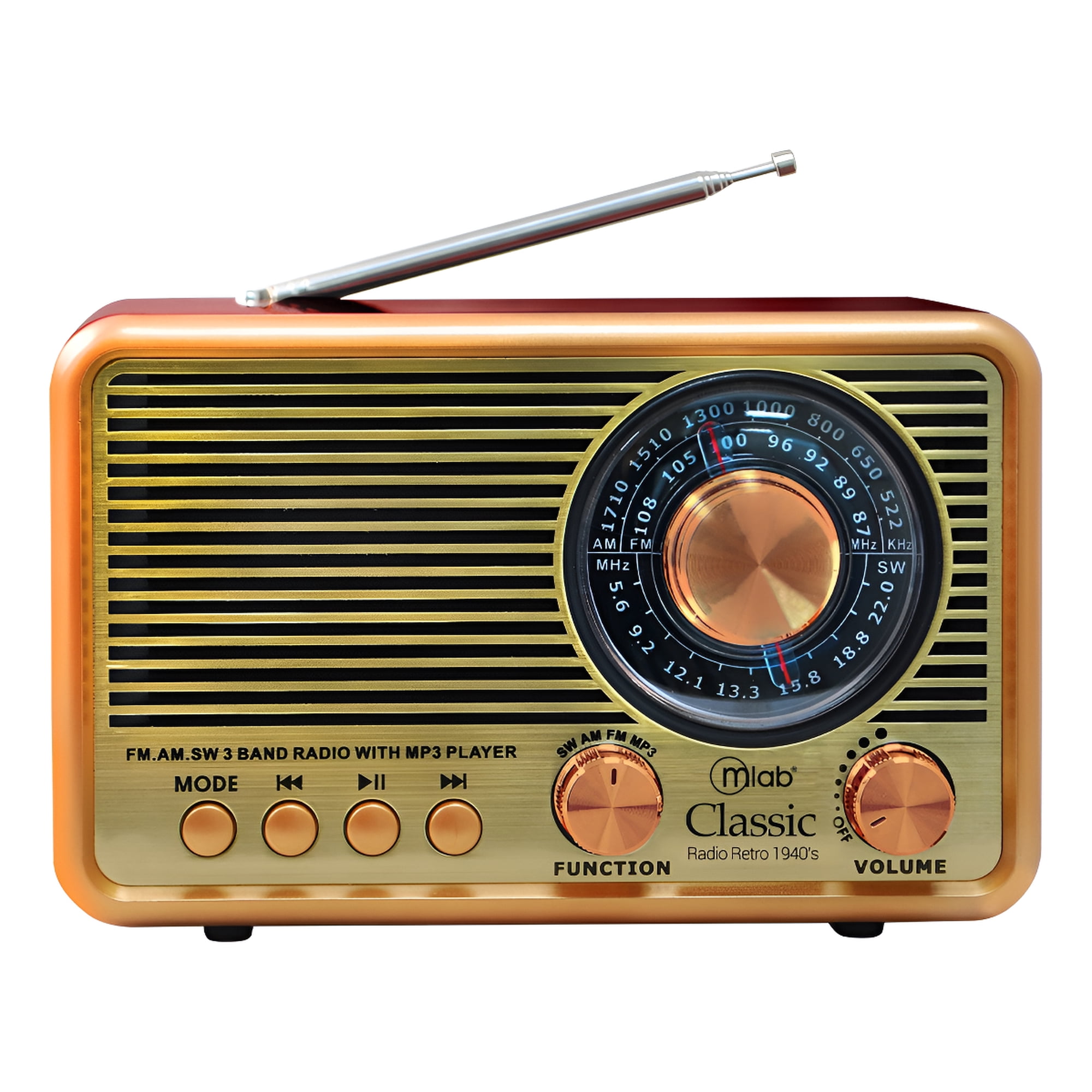 Radio Retro Classíc 1940s Bt/fm/usb/usb-c Mlab 09469