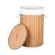thumbnail image 1 of Cesto Canasto Ropa Sucia Bambu Redondo 50Cm Con Tapa Y Asa Bambu Claro, 1 of 3