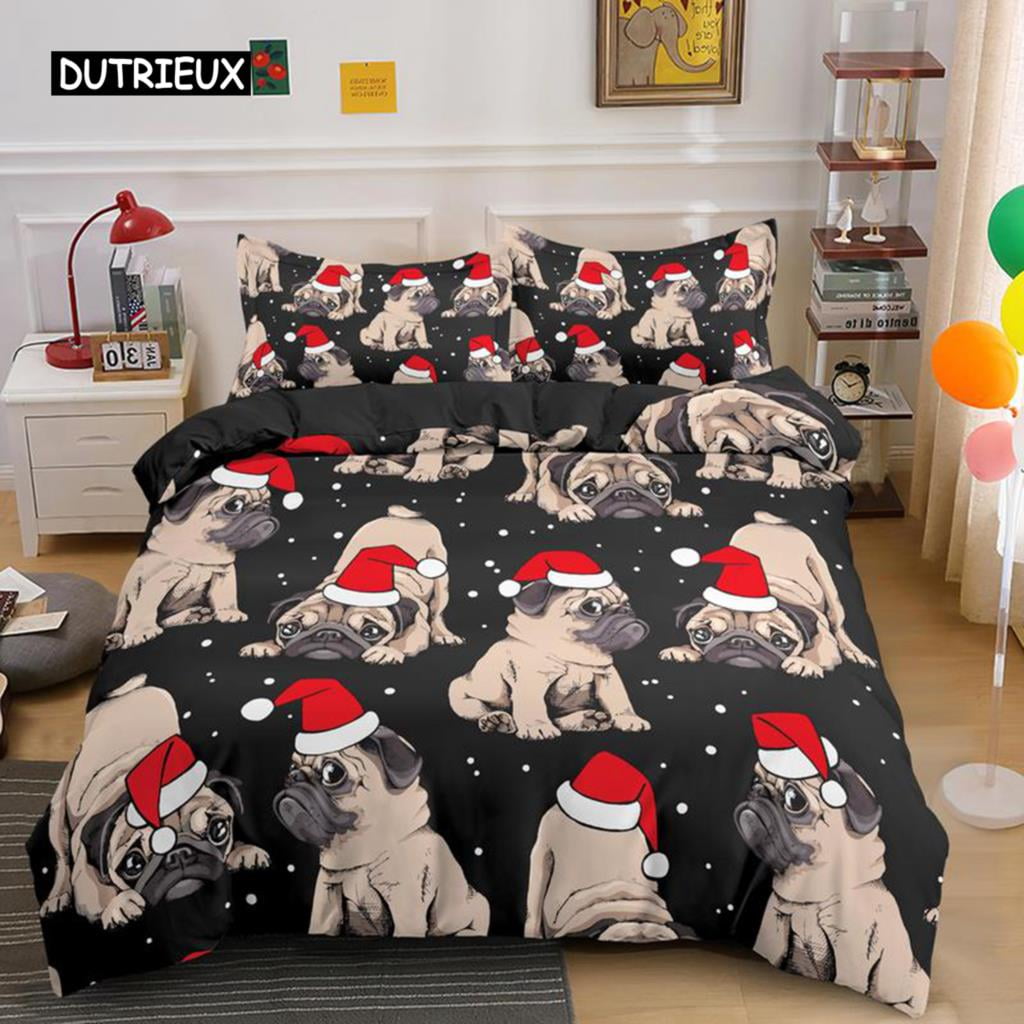 x2301 Bed SheetsBulldog Bedding Set Pet Animal Dog Duvet Cover for Kids Adult Bedclothes Covers Comforter Sets Cute Bed Sheets 3-Piece Bedding Set (1 Duvet Cover + 2 Pillow Shams) nj2301