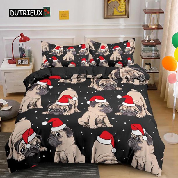 x2301 Bed SheetsBulldog Bedding Set Pet Animal Dog Duvet Cover for Kids Adult Bedclothes Covers Comforter Sets Cute Bed Sheets 3-Piece Bedding Set (1 Duvet Cover + 2 Pillow Shams) nj2301