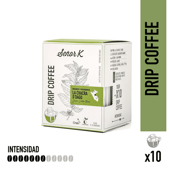 Drip Café Orgánico Perú Chacra D'dago 10 Unidades Señor K