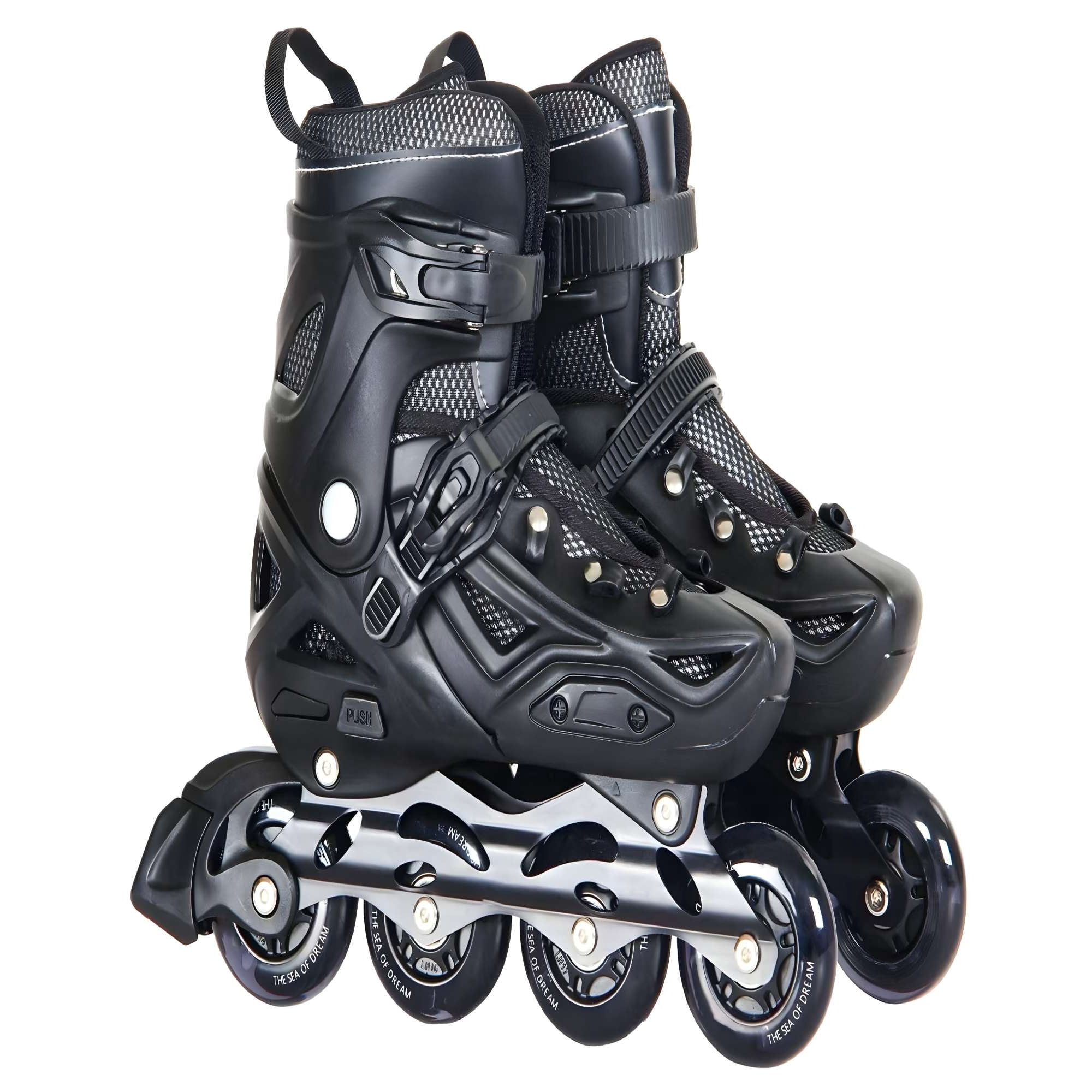 Patines - Lineal Con Luces Y Kit Talla M 35 38 Negro