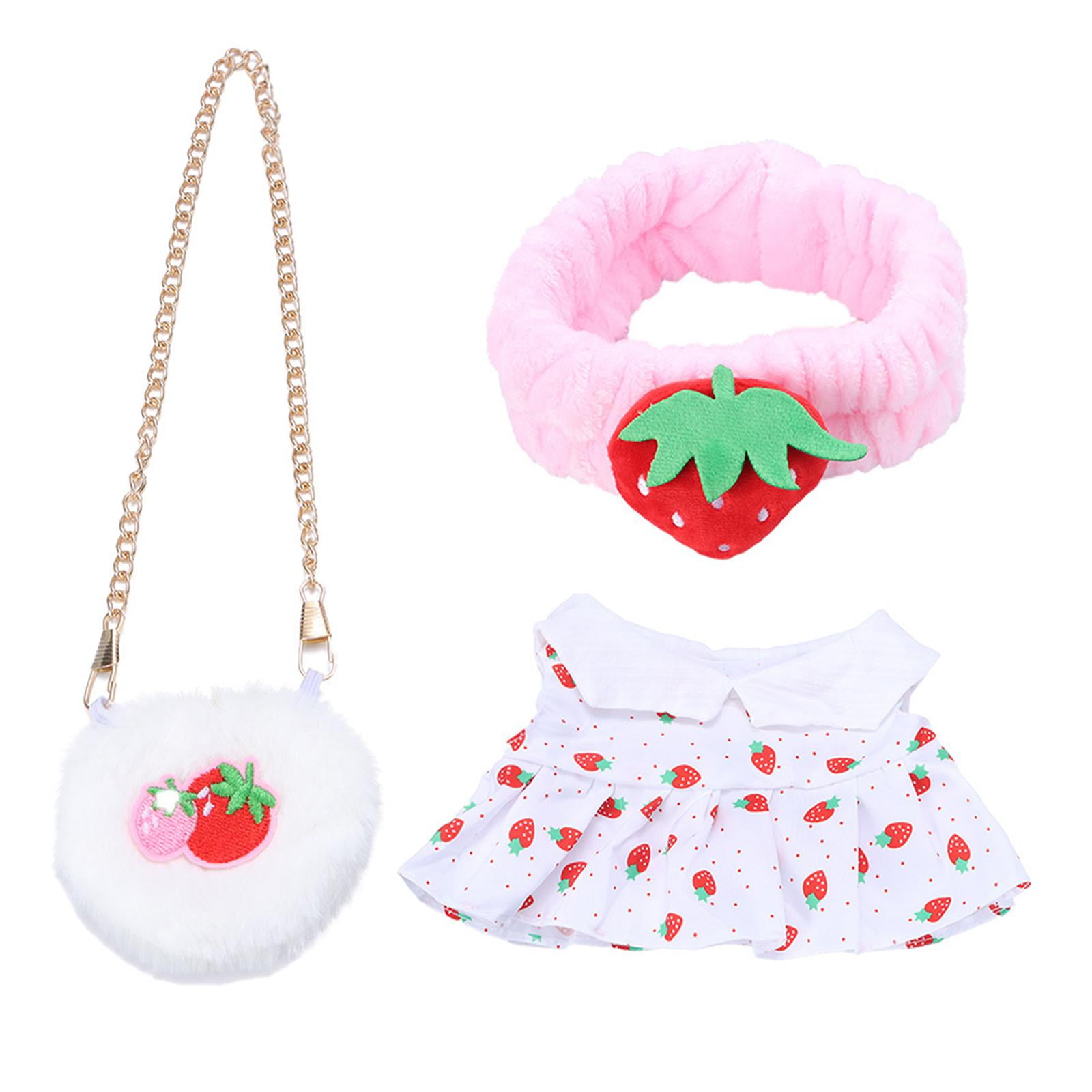 Bothyi - Ropa De Muñeca De Peluche Suave, Diadema De Disfraz Para Niñas, Muñecas, Fresa