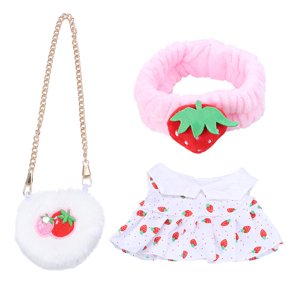Bothyi - Ropa De Muñeca De Peluche Suave, Diadema De Disfraz Para Niñas, Muñecas, Fresa