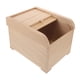 thumbnail image 2 of Contenedor de alimentos de madera, dispensador de arroz con tapa deslizante, contenedor de almacenamiento de arroz para cereales, granos y frijoles Beige, 2 of 5