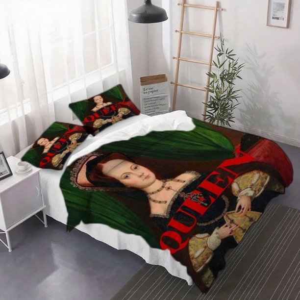 3pcs Queen Mary I Tudor Themed Duvet Cover Set - Bedding That Includes Soft Duvet Covers And Pillowcases Suitable for All Seasons